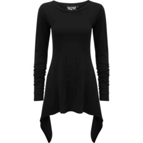 Killstar Black Asymmetrical Cora Long Sleeve Top Whimsigoth Goth Alternative - Picture 10 of 10
